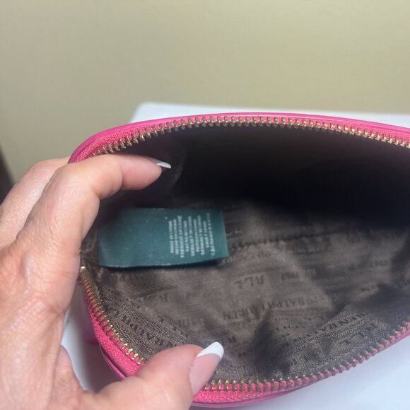 Like New:  Lauren Ralph Lauren Pink (2) Wallets and  (1) Make-up Bag Bundle - Picture 10 of 10